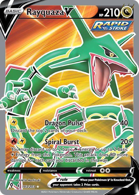 Rayquaza V 193 Evolving Skies Pokémon card