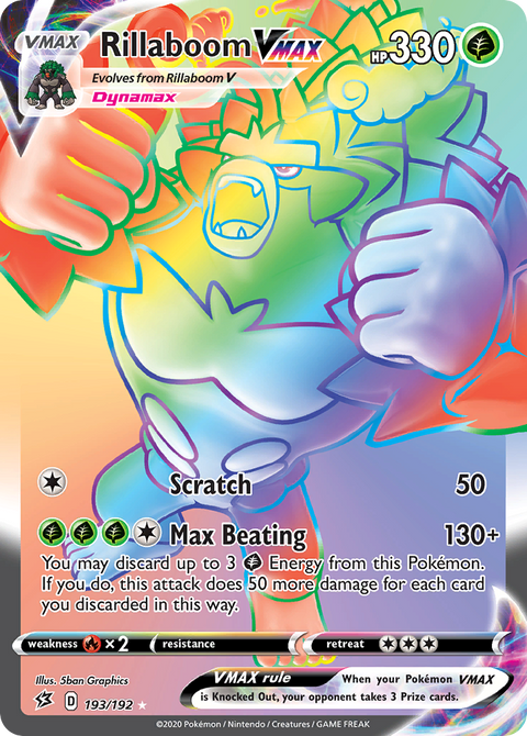 Rillaboom VMAX 193 Rebel Clash Pokémon card