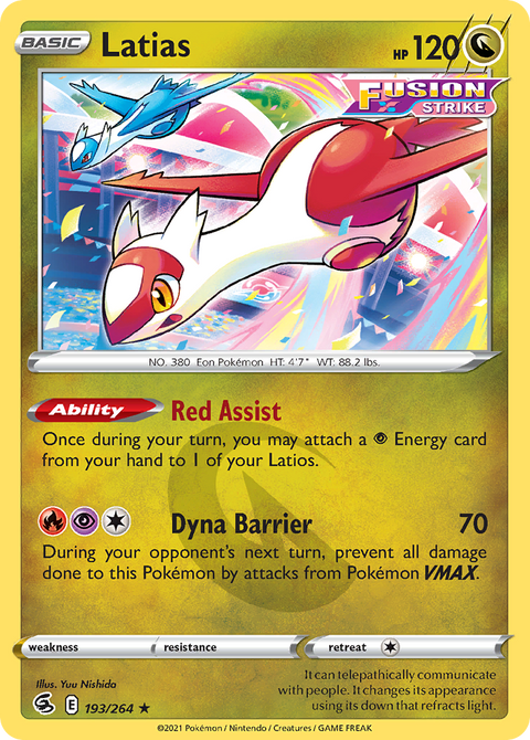 Latias 193 Fusion Strike Pokémon card
