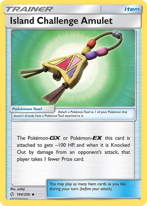 Island Challenge Amulet 194 Cosmic Eclipse Pokémon card