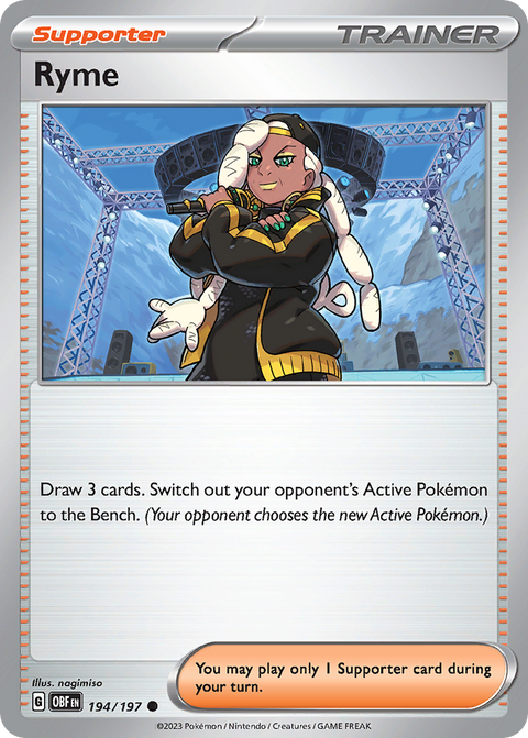 Ryme 194 Obsidian Flames Pokémon card