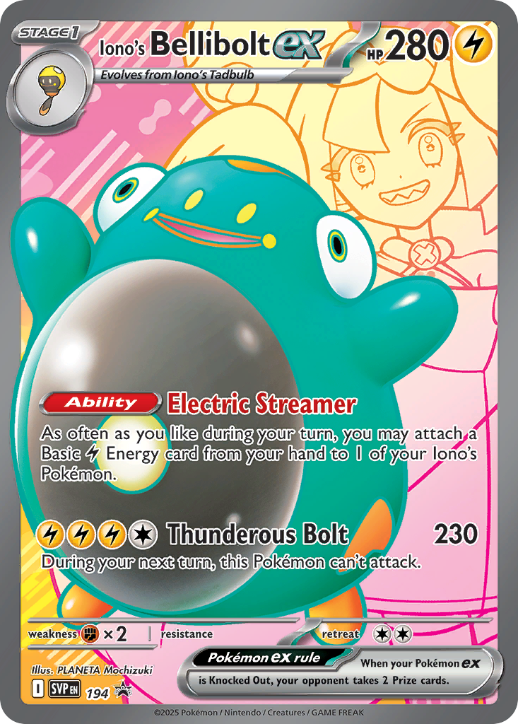Iono's Bellibolt ex 194 Scarlet & Violet Black Star Promos Pokémon card