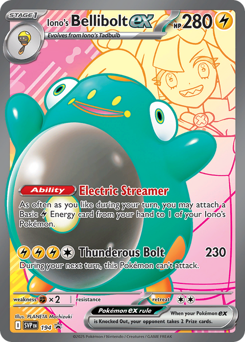 Iono's Bellibolt ex 194 Scarlet & Violet Black Star Promos Pokémon card