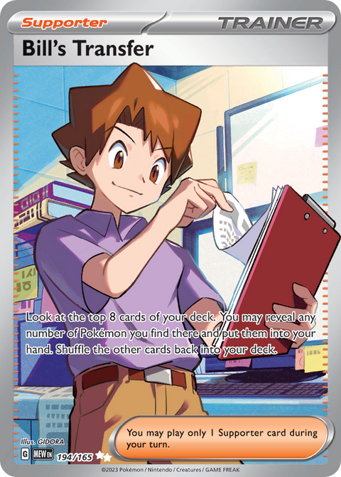 Bill's Transfer 194 151 Pokémon card
