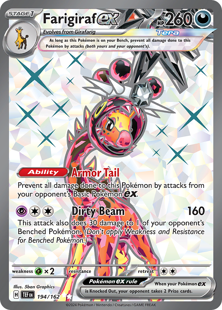 Farigiraf ex 194 Temporal Forces Pokémon card