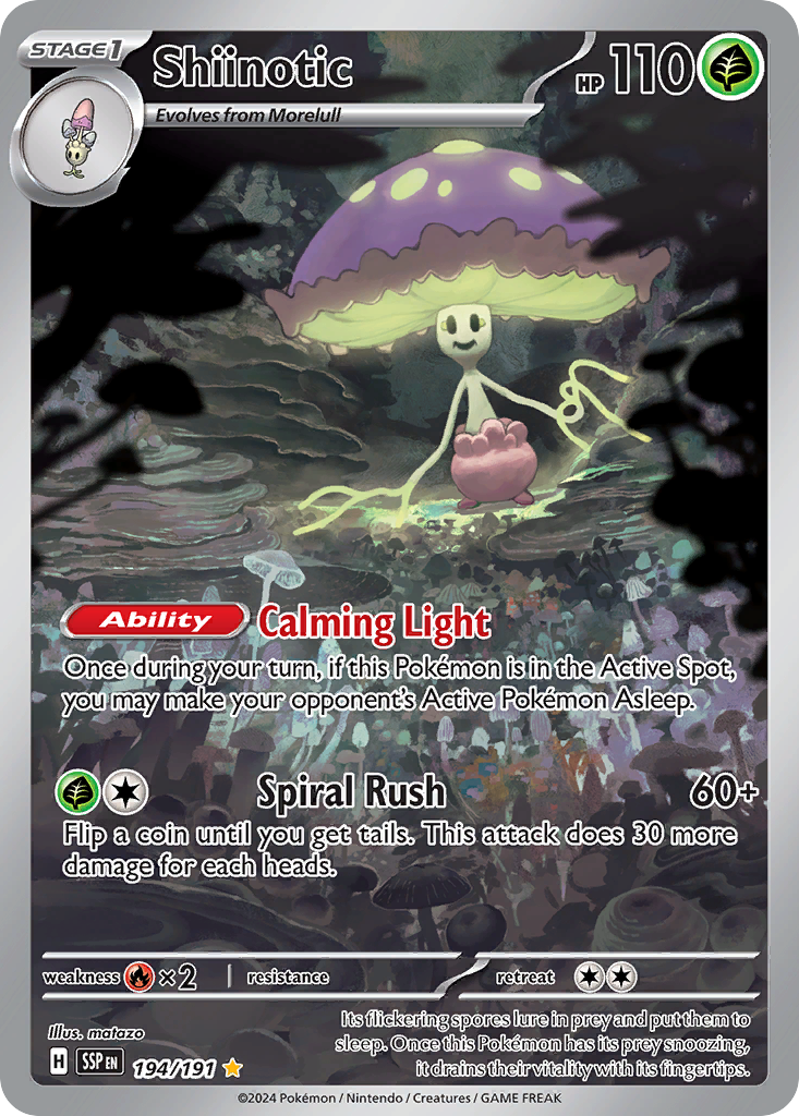Shiinotic 194 Surging Sparks Pokémon card