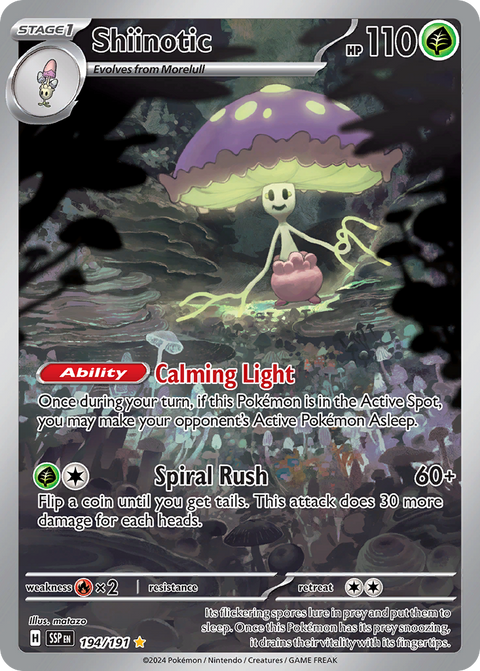 Shiinotic 194 Surging Sparks Pokémon card