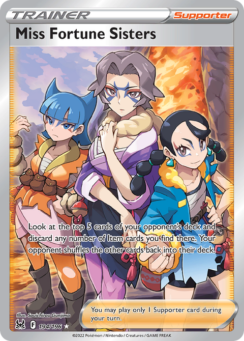 Miss Fortune Sisters 194 Lost Origin Pokémon card