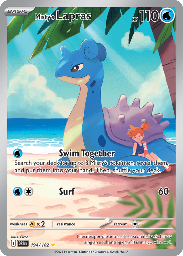Misty's Lapras 194 Destined Rivals Pokémon card