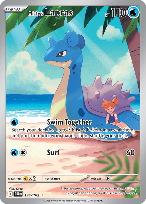Misty's Lapras 194 Destined Rivals Pokémon card