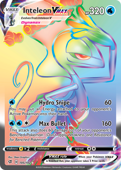 Inteleon VMAX 195 Rebel Clash Pokémon card