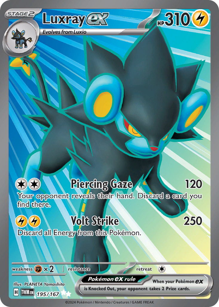 Luxray ex 195 Twilight Masquerade Pokémon card