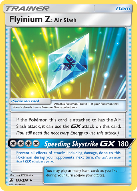 Flyinium Z: Air Slash 195 Unified Minds Pokémon card