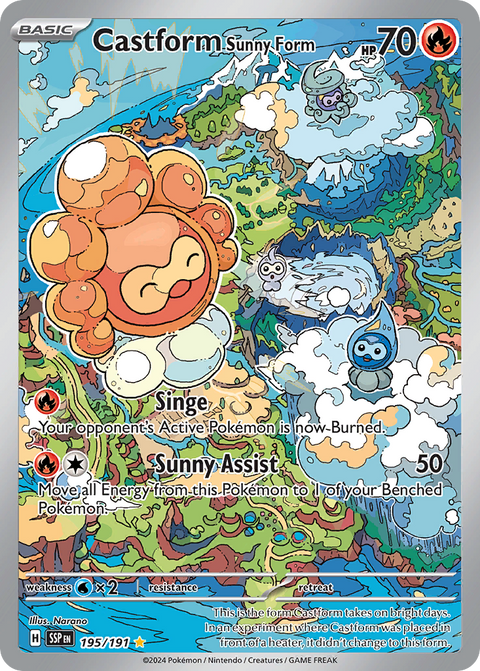Castform Sunny Form 195 Surging Sparks Pokémon card