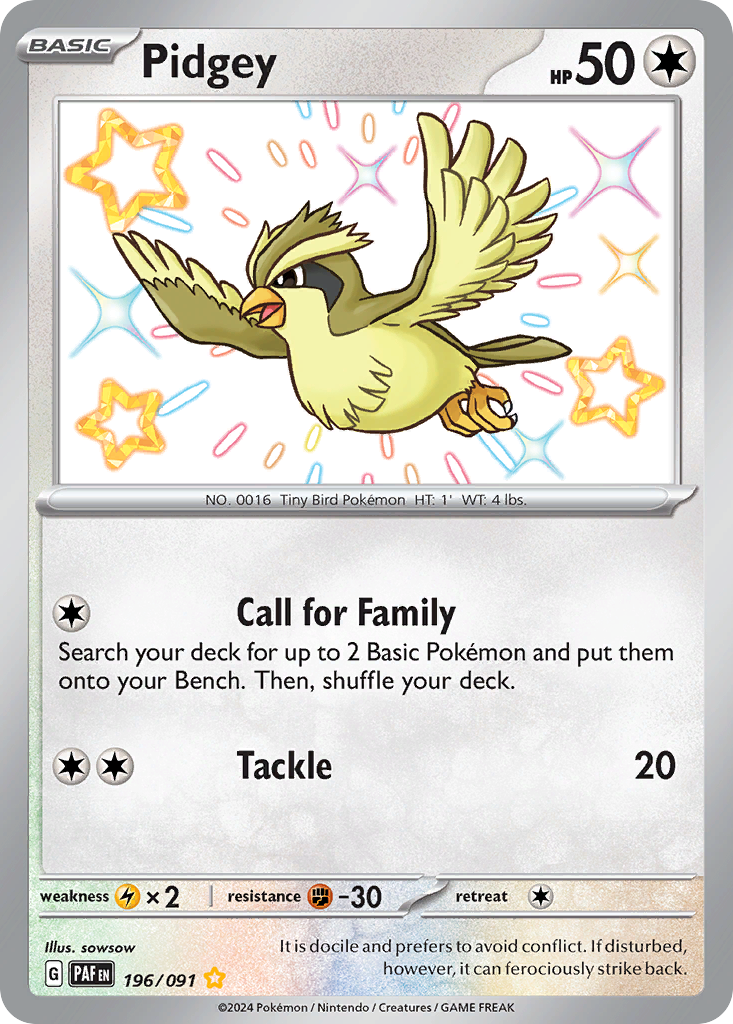 Pidgey 196 Paldean Fates Pokémon card