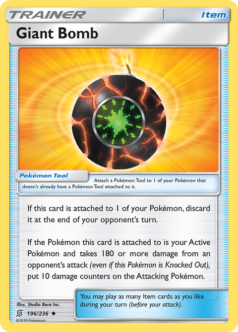 Giant Bomb 196 Unified Minds Pokémon card