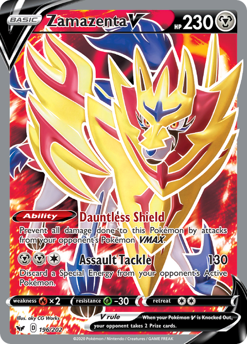 Zamazenta V 196 Sword & Shield Pokémon card