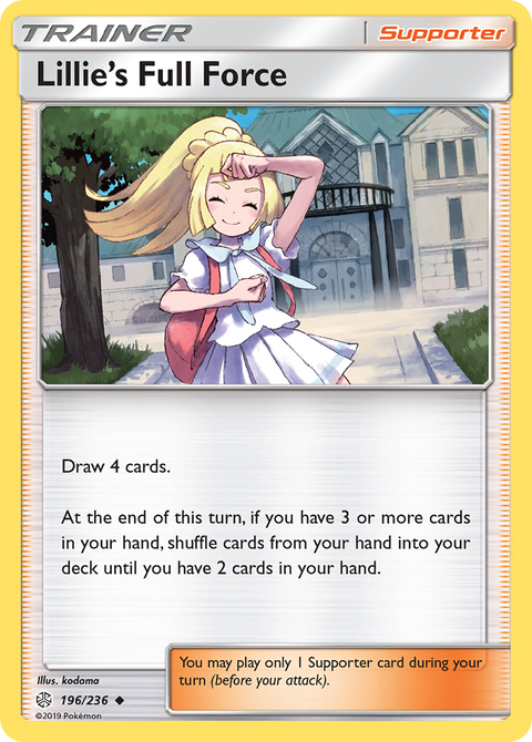 Lillie's Full Force 196 Cosmic Eclipse Pokémon card