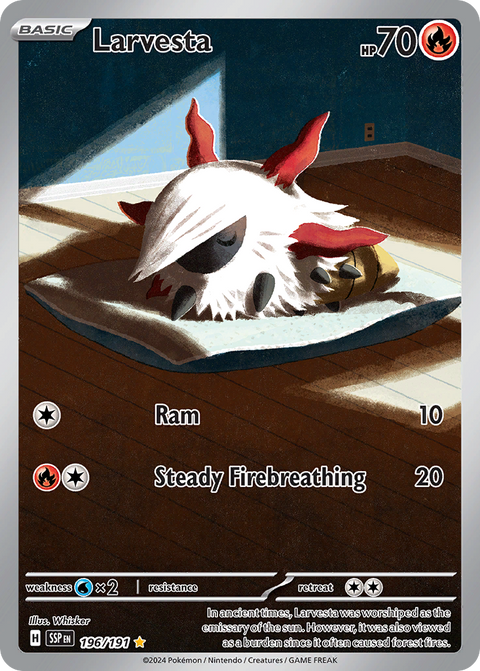 Larvesta 196 Surging Sparks Pokémon card