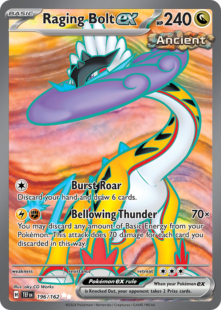 Raging Bolt ex 196 Temporal Forces Pokémon card