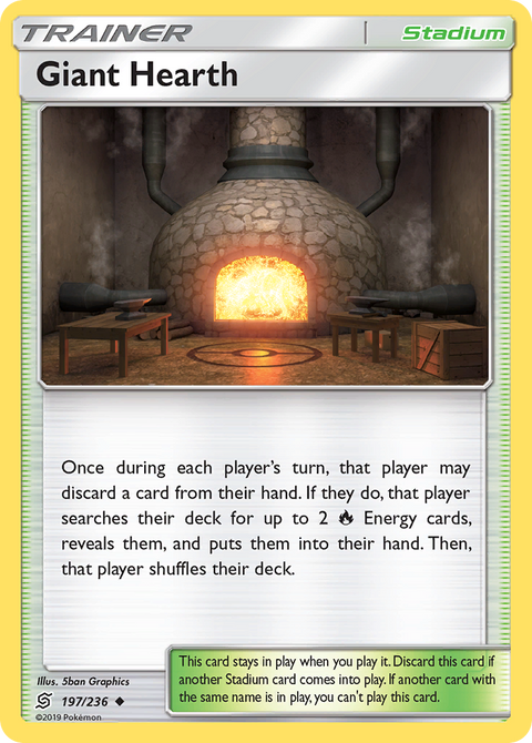 Giant Hearth 197 Unified Minds Pokémon card
