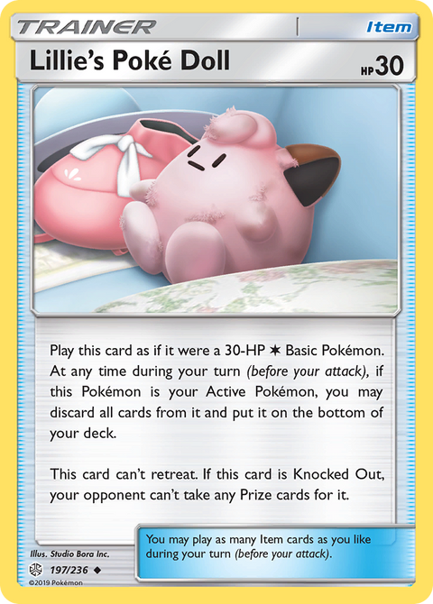 Lillie's Poké Doll 197 Cosmic Eclipse Pokémon card