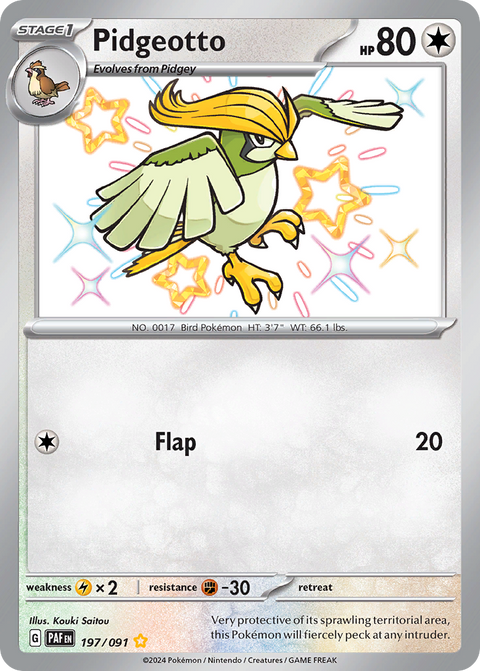 Pidgeotto 197 Paldean Fates Pokémon card