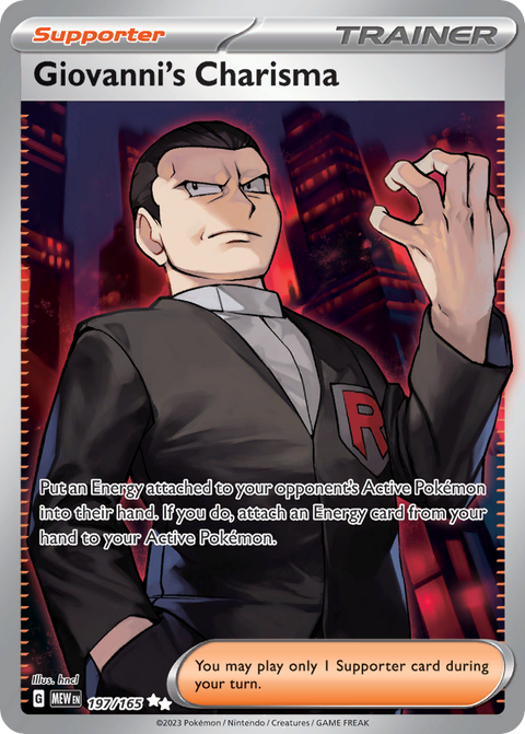 Giovanni's Charisma 197 151 Pokémon card