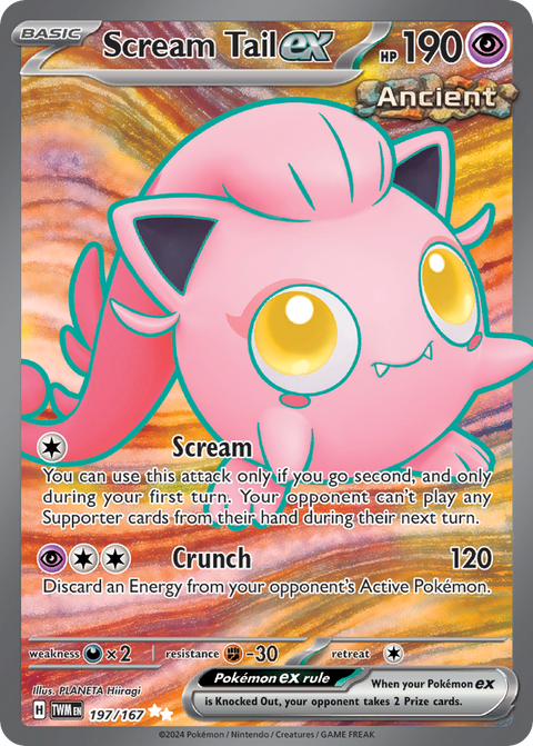 Scream Tail ex 197 Twilight Masquerade Pokémon card