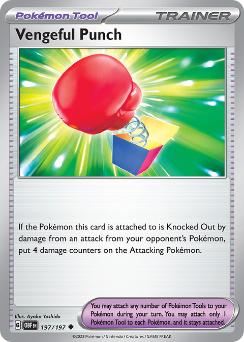 Vengeful Punch 197 Obsidian Flames Pokémon card
