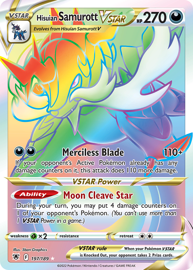 Hisuian Samurott VSTAR 197 Astral Radiance Pokémon card
