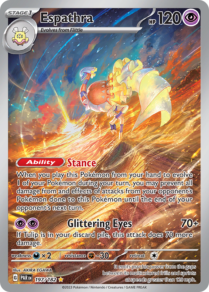 Espathra 197 Paradox Rift Pokémon card