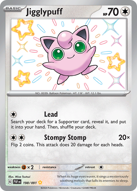 Jigglypuff 198 Paldean Fates Pokémon card