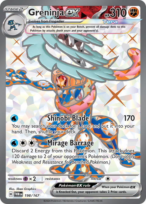 Greninja ex 198 Twilight Masquerade Pokémon card