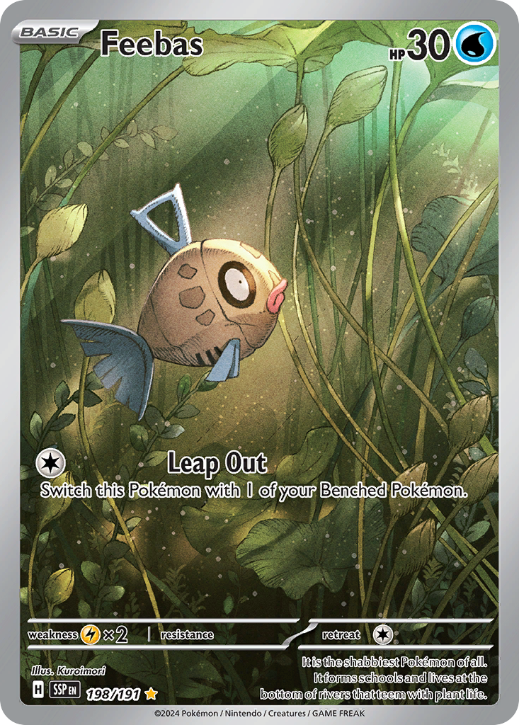 Feebas 198 Surging Sparks Pokémon card