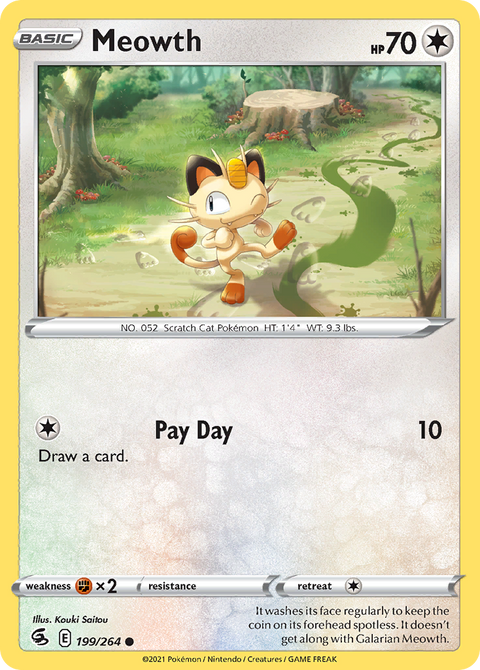 Meowth 199 Fusion Strike Pokémon card