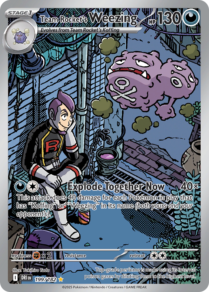 Team Rocket's Weezing 199 Destined Rivals Pokémon card