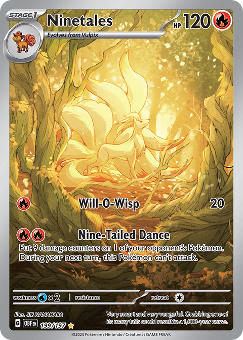 Ninetales 199 Obsidian Flames Pokémon card