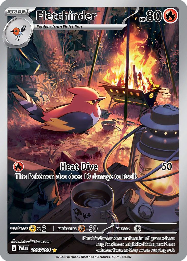 Fletchinder 199 Paldea Evolved Pokémon card