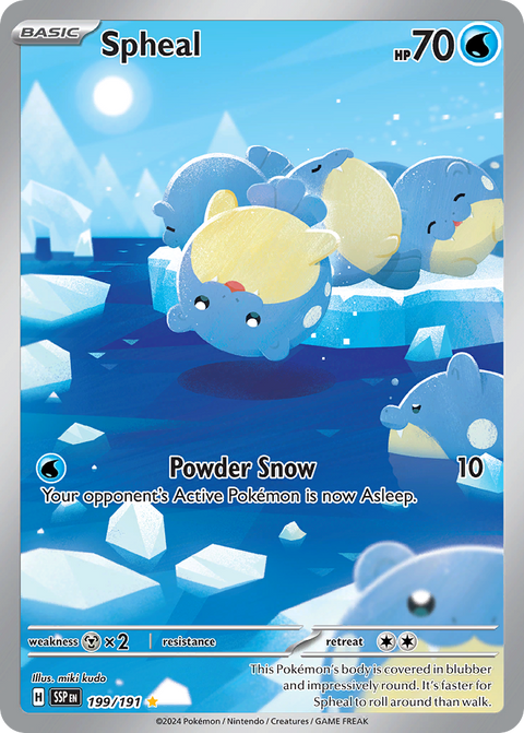 Spheal 199 Surging Sparks Pokémon card