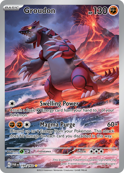 Groudon 199 Paradox Rift Pokémon card
