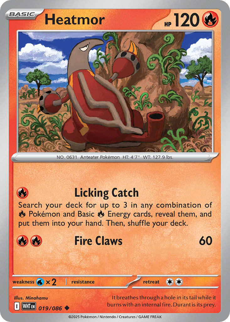 Heatmor 19 White Flare Pokémon card