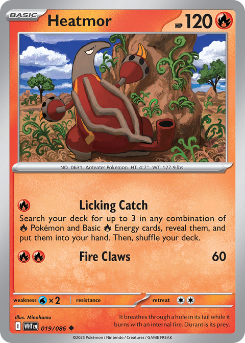 Heatmor 19 White Flare Pokémon card