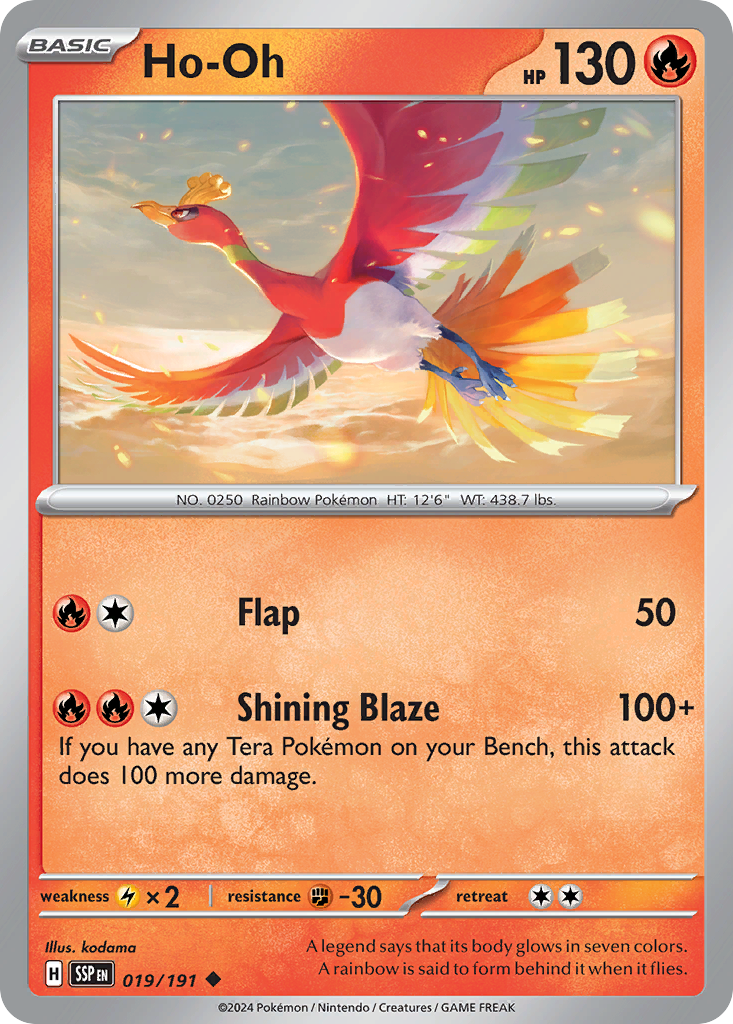 Ho-Oh 19 Surging Sparks Pokémon card