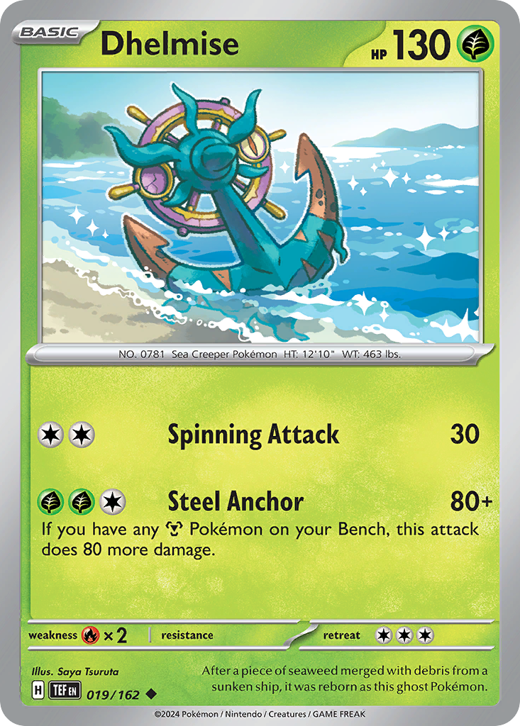 Dhelmise 19 Temporal Forces Pokémon card