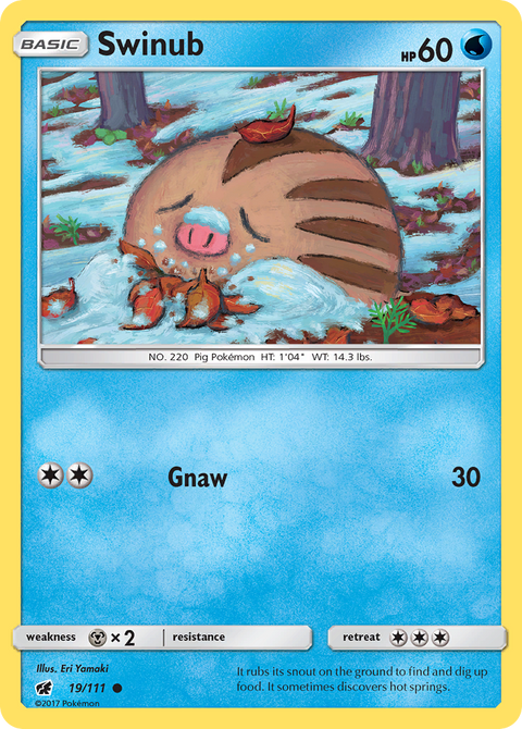 Swinub 19 Crimson Invasion Pokémon card