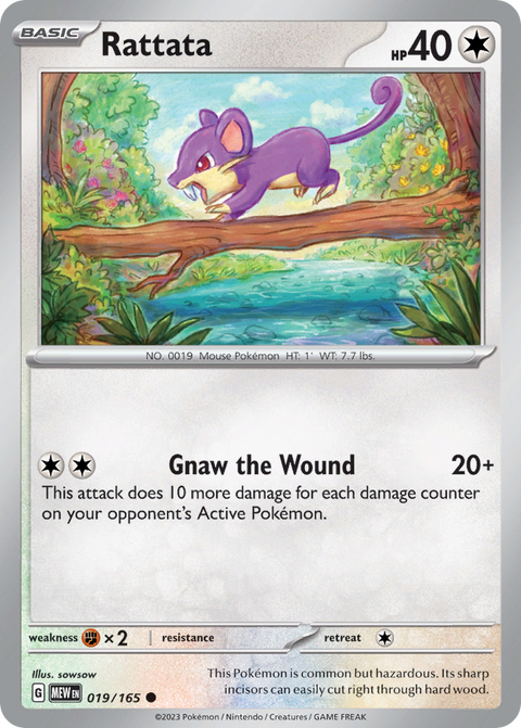 Rattata 19 151 Pokémon card