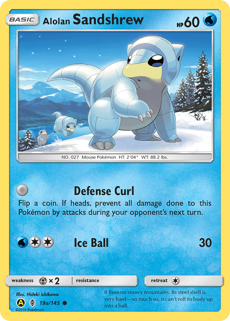 Alolan Sandshrew 19a Guardians Rising Pokémon card