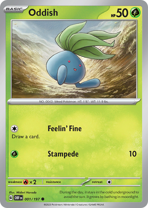 Oddish 1 Obsidian Flames Pokémon card