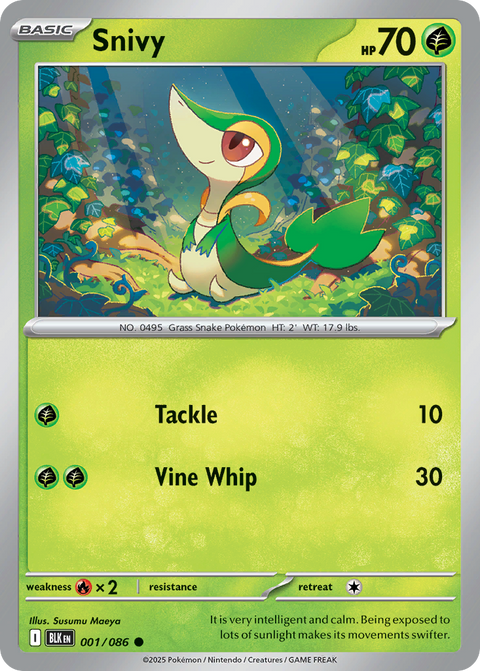 Snivy 1 Black Bolt Pokémon card